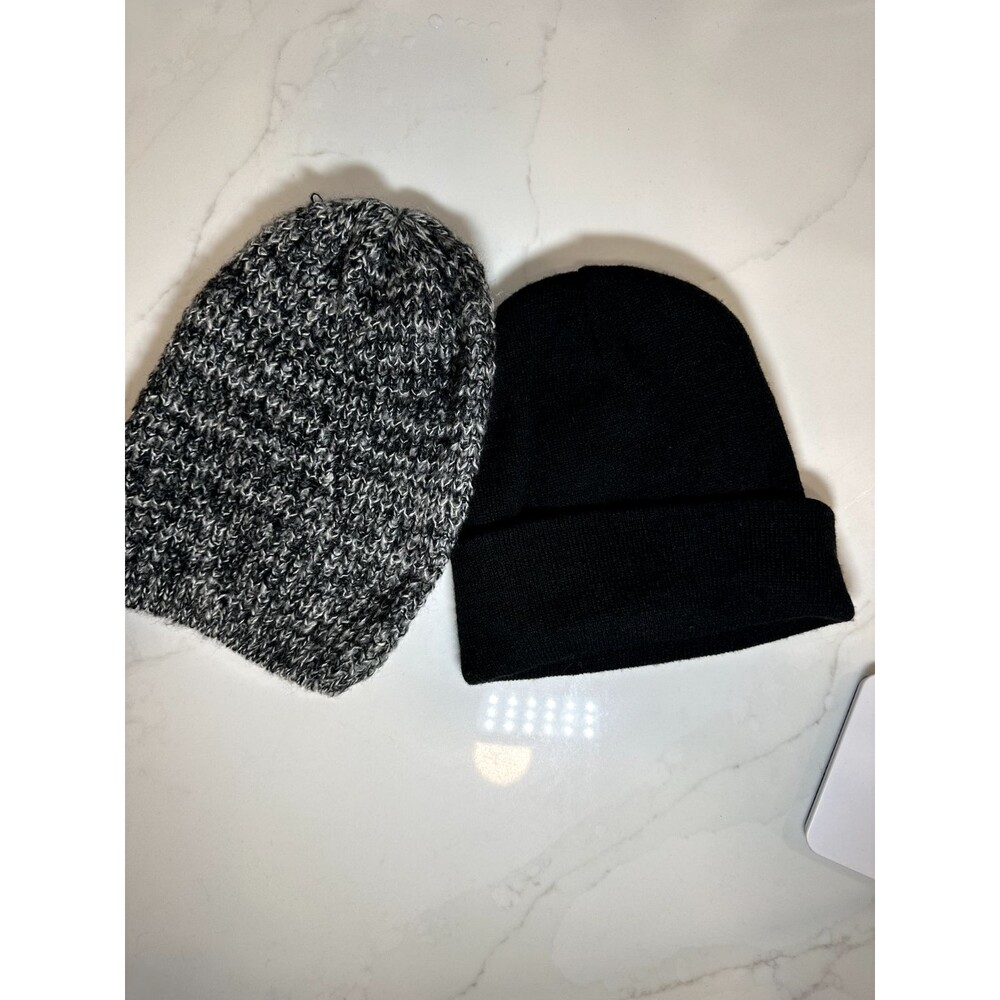 Garage Black and Gray Knit Beanie Duo